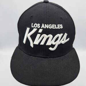 Los Angeles Kings New Era Script Hat 7-1/8 NHL Hockey Some Wear Pictured
